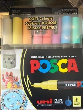 Uni-Posca Paint Marker Pen | PC-3M Med Point Soft Colours (pastels)